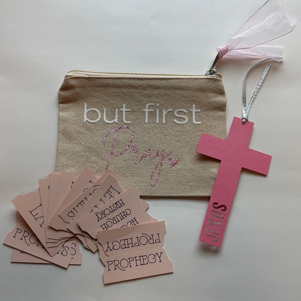Canvas Pouch But first Prayer Set